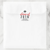 Sticker Rond Classe de graduation 2016 manuscrit moderne (Sac)