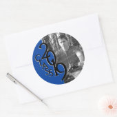 Sticker Rond Classe de Graduation Blue 2019 avec photo (Enveloppe)