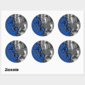 Sticker Rond Classe de Graduation Blue 2019 avec photo (Feuille)