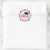 Sticker Rond Classe De Graduation De 2011 Polka Dot & Pink (Sac)
