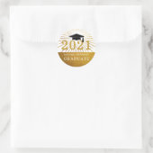 Sticker Rond Classe De Graduation De 2021 Gold Foil Graduate (Sac)