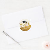 Sticker Rond Classe De Graduation De 2021 Gold Foil Graduate (Enveloppe)