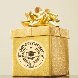 Sticker Rond Classe de Graduation moderne Année Couleur et text