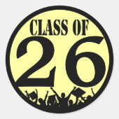 Sticker Rond Classe de grandeurs Silhouette Jetant des grappes  (Devant)