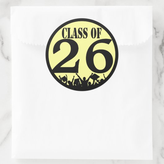 Sticker Rond Classe de grandeurs Silhouette Jetant des grappes  (Sac)