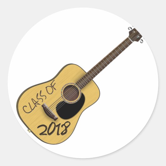 Sticker Rond Classe de guitare 2018 (Devant)