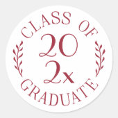 Sticker Rond Classe de l'année Diplômée Bourgogne Typographie b (Devant)