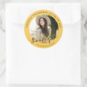 Sticker Rond Classe De Merci De Diplôme Photo Jaune 2025 (Sac)
