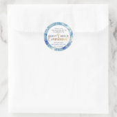 Sticker Rond Classe de Merci de la Communion Bleue et Or (Sac)