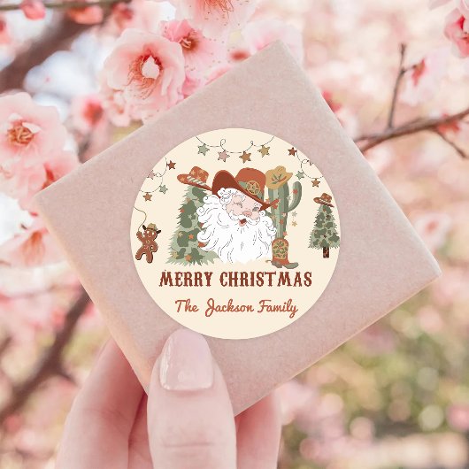 Sticker Rond Classe de Merci de Noël occidental