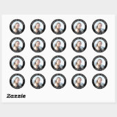 Sticker Rond Classe de - Photo et Nom Moderne (Feuille)