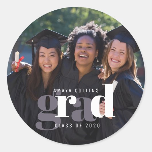 Sticker Rond Classe de photos de fin d'études de 2020 (Devant)