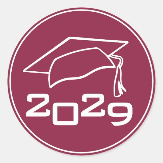 Sticker Rond Classe de plafond Année Maroon (Devant)