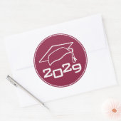 Sticker Rond Classe de plafond Année Maroon (Enveloppe)