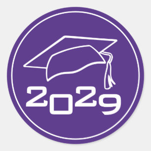 Sticker Rond Classe de plafond de diplôme Année pourpre