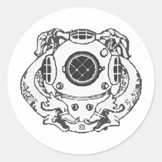 Sticker Rond Classe de plongeur de marine 1ère (Devant)
