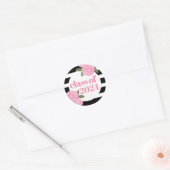 Sticker Rond Classe de Roses roses roses 2024 Noir + Blancs (Enveloppe)