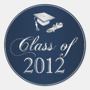 Sticker Rond Classe de sceaux de Casquette et de diplôme 2012