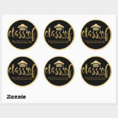 Sticker Rond Classe De Texte Moderne Black & Gold De 2016 (Feuille)