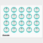 Sticker Rond Classe d'emballage Silhouette Lady and Cupcake Bak (Feuille)