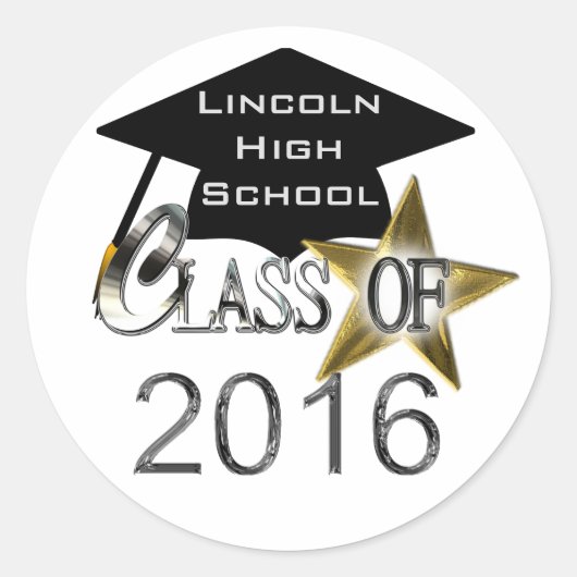 Sticker Rond Classe Des Phoques De Graduation 2016 (Devant)