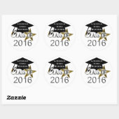 Sticker Rond Classe Des Phoques De Graduation 2016 (Feuille)
