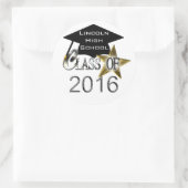 Sticker Rond Classe Des Phoques De Graduation 2016 (Sac)