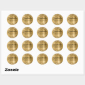 Sticker Rond Classe d'or Glittery de 2024 Graduate (Feuille)