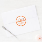 Sticker Rond Classe Futuriste Orange de 2026 (Enveloppe)