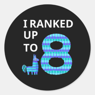 Sticker Rond Classé Jusqu'À 8 Jeu Vidéo Anniversaire Llama Piña