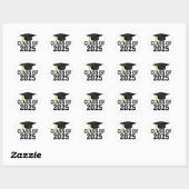 Sticker Rond Classe Letterman de 2025 Graduation (Feuille)