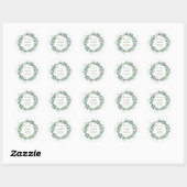 Sticker Rond Classe Mariage Feuille Eucalyptus Green (Feuille)