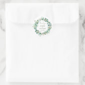 Sticker Rond Classe Mariage Feuille Eucalyptus Green (Sac)