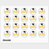 Sticker Rond Classe marine et or de 2024 (Feuille)