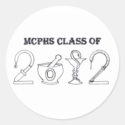 Sticker Rond Classe MCPHS de 2012 (Devant)
