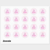 Sticker Rond Classe minimal Elegant Pink de 2025 (Feuille)