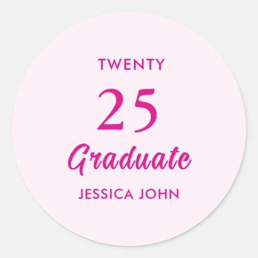 Sticker Rond Classe minimal Elegant Pink de 2025 (Devant)