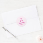Sticker Rond Classe minimal Elegant Pink de 2025 (Enveloppe)