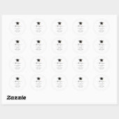 Sticker Rond Classe moderne de 2025 Merci Favor Graduation (Feuille)