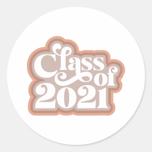 Sticker Rond Classe Moderne Rétro De 2021 (Devant)