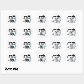 Sticker Rond Classe Of 2024 simple noir et blanc (Feuille)