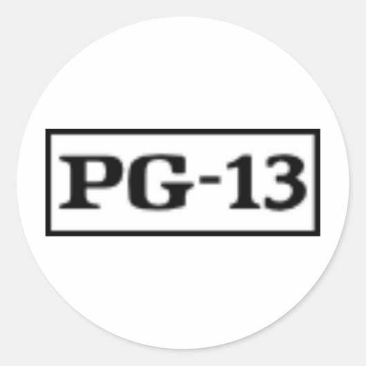 Sticker Rond Classé PG-13, Système de notation (Devant)