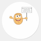 Sticker Rond Classe Pommes de terre - Potate (Pun de pommes de (Devant)