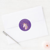 Sticker Rond Classe pour enfants de Unicorn Saint-Valentin (Enveloppe)