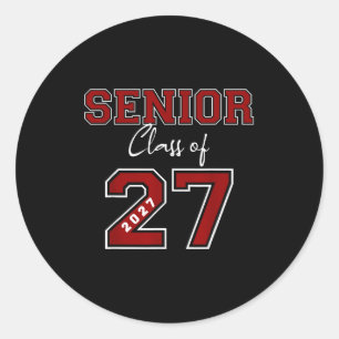 Sticker Rond Classe Senior 2027 Maillot Marron