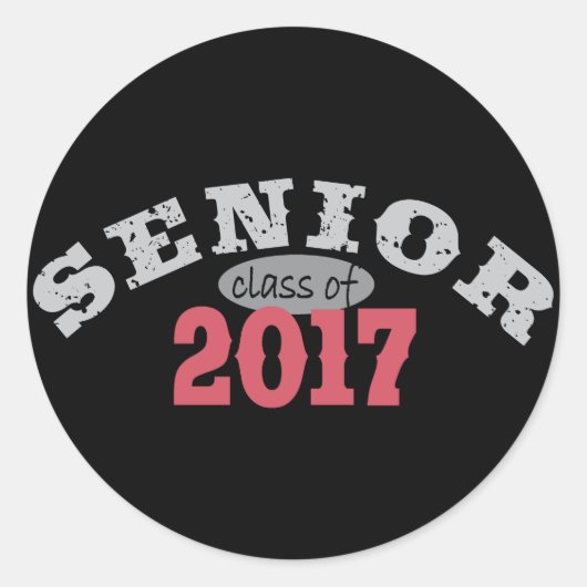 Sticker Rond Classe supérieure de 2017 Rouge (Devant)