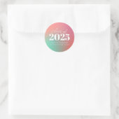Sticker Rond Classe tendance de 2024 Pink Gradient Graduation (Sac)