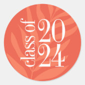 Sticker Rond Classe tropicale moderne Orange brillante de 2024 (Devant)