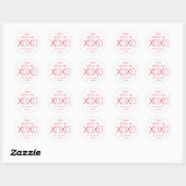 Sticker Rond Classe XOXO pour enfants Saint-Valentin (Feuille)