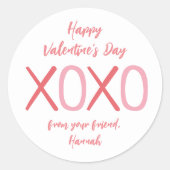Sticker Rond Classe XOXO pour enfants Saint-Valentin (Devant)